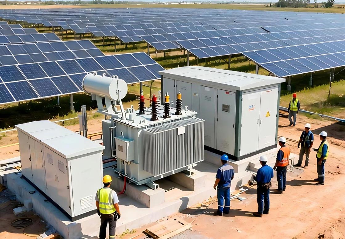 3-phase oil immersed type step up transformer for solar plants